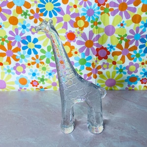 Vintage Kosta Boda Zoo Series Giraffe Clear Glass Figure, Collectible, Keepsake