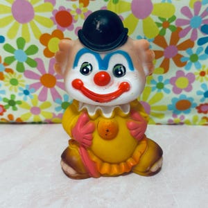 Vintage Smiling Clown Rubber Squeak Toy-Taiwan, Collectible, Keepsake