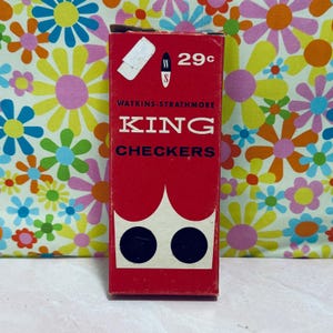 Vintage Watkins-Strathmore King Checkers w/Box, Collectible, Keepsake