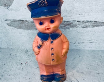 Vintage 1960 Ruth Newton Sun Rubber Policeman, Squeak Toy, Kitsch, Collectible