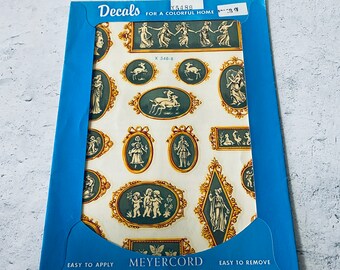 Vintage 1950&#39;s NOS Meyercord Decals, Victorian Medallions, Frames, Home Decor, Retro, Kitsch