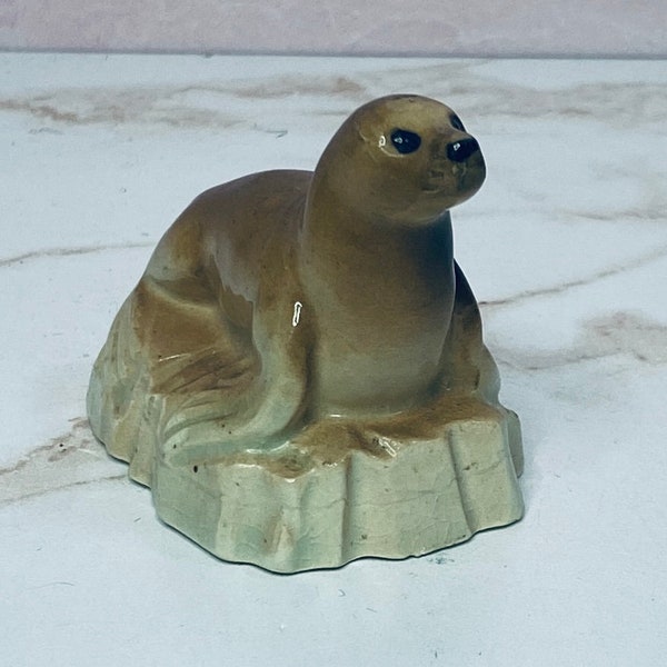 Vintage Japan Mini Seal/Walrus Porcelain Ceramic Figurine, Keepsake, Collectible