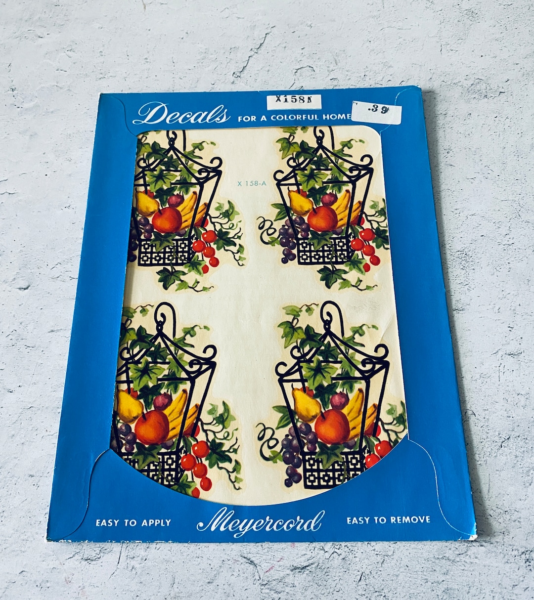 Vintage 1950's NOS Meyercord Decals, Fruit Lanterns, Kitchen Decor