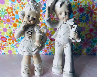 Boy and Girl Figurines 1950