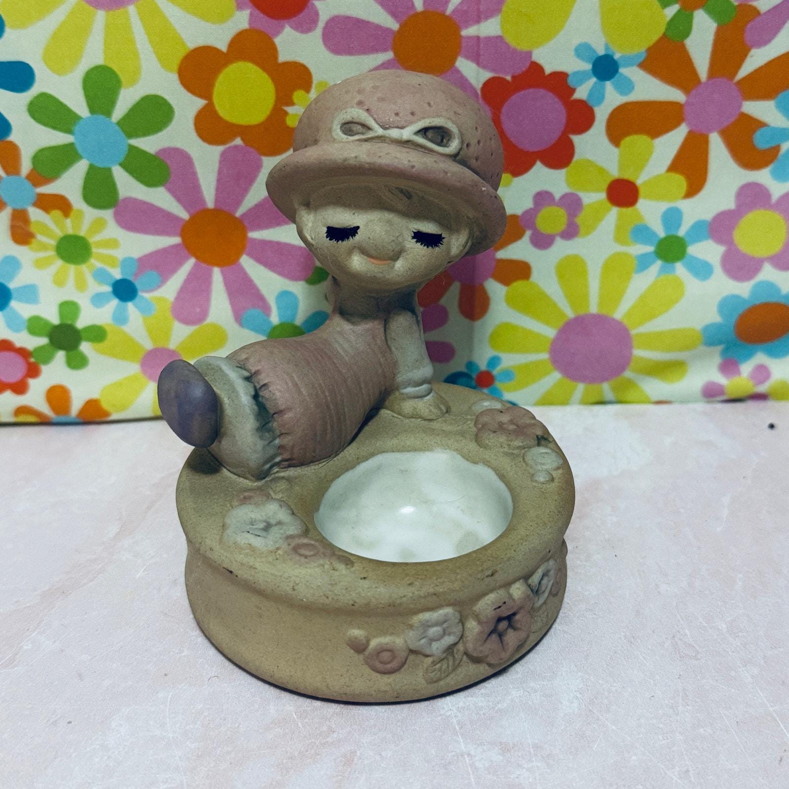 Vintage Hippie Girl Figurine - Etsy