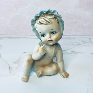 Vintage Bisque Porcelain Baby Boy Figurine, Keepsake, Collectible