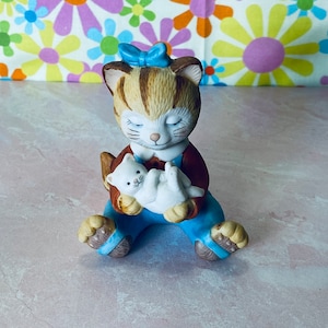 Vintage 1993 Bronson Collectibles Porcelain Bisque Orange Tabby Kitty Cat Figurine, Collectible, Keepsake