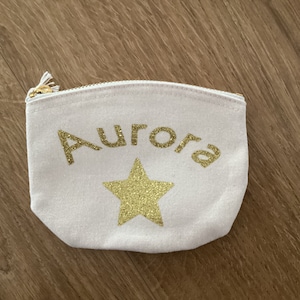 Personalisierte Leinen Geldbörse, Brautjungfer Geschenk, Kinder Geldbörse, Geldbörse mit Reißverschluss, Junggesellinnenabschied, Strumpffüller, Geburtstagsgeschenk.