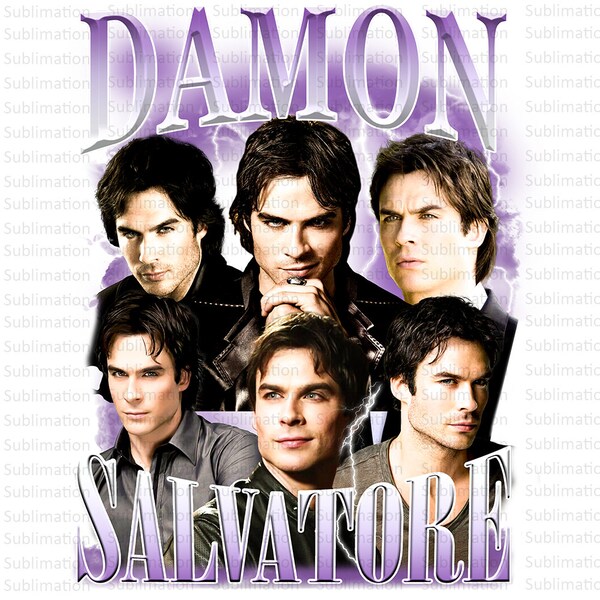 Damon Salvatore Sublimation PNG, Vampire Diaries Sublimation Design, Team Damon Tshirt PNG, Sublimation Design, Cut file, Digital Download