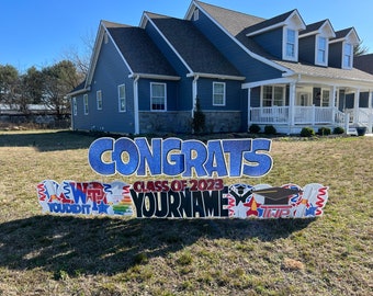 Personalized Graduation Yard Sign with Stakes, Graduation Signs,