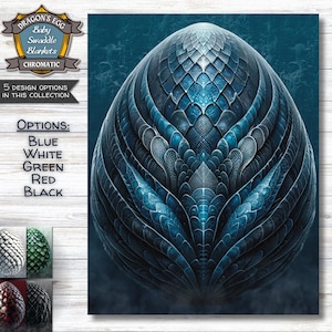 Dragon&#39;s Egg Baby Swaddle Blankets - Chromatic - Blue, White, Green, Red or Black - 30&quot; x 40&quot; - Great Gifts for Mothers of Dragons!