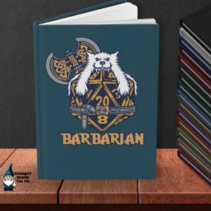 Custom D20 Class RPG Hardcover Journal – Choose Your Class & Color! | 12 Character Classes | 16 Cover Colors | Party Gifts for New Campaigns