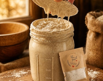 Organic Sourdough Starter, Dehydrated  Starter, Two 10 gram packs w/Recipes & Instructions, Sourdough kit, Gift for Baker, same day shipping