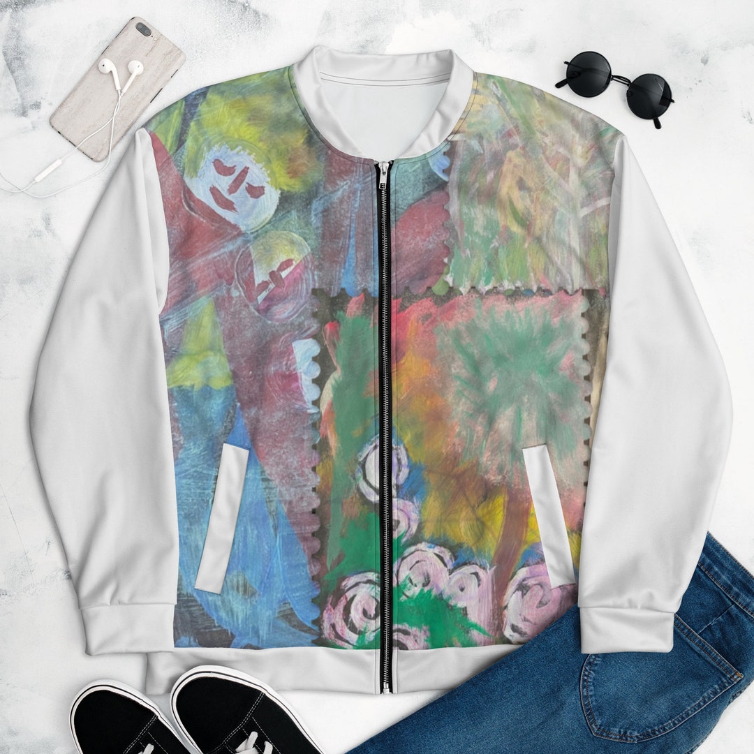 Graffiti Bomber Jacket Etsy