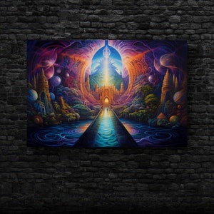 Fantasy Colorful Portal Art, Elysium Art, Nirvana Art, Gateway to Heaven, Gateway to Paradise, Canvas Art, Wall Art, Otherwordly Wall Art