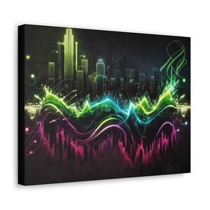Soundwave Canvas Wall Art Print, Sound Wave Art, New Age Art, Hanging Art, Wall Art, Wall Decor, Home Decor, Soundwave Home Decor