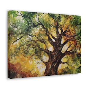Colorful Autumn Tree Canvas Wall Art - Canvas Art, Wall Decor, Arbor Day Gift, Tree Wall Decor, Nature Home Decor, Tree Home Decor, Gift