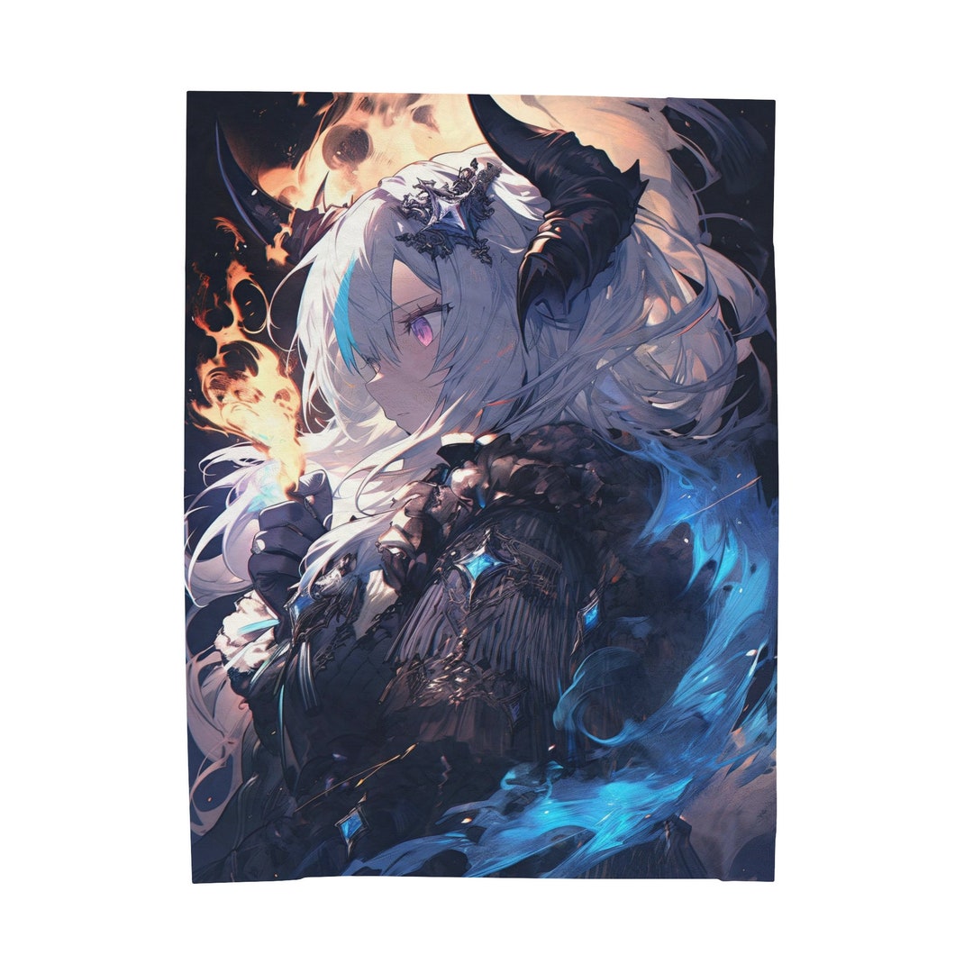Anime Girl Blanket Anime Demon Girl Blanket Japanese Throw Etsy