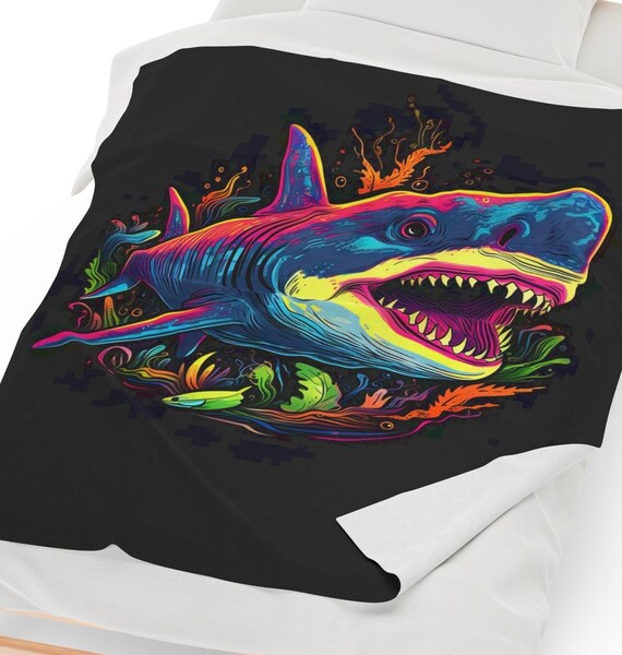 Glow in the dark shark blanket sale