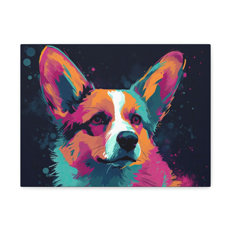 Corgi Art, Dog Art, Neon Art, Hanging Art, Wall Art, Wall Decor, Home Decor, Canvas Art image 5