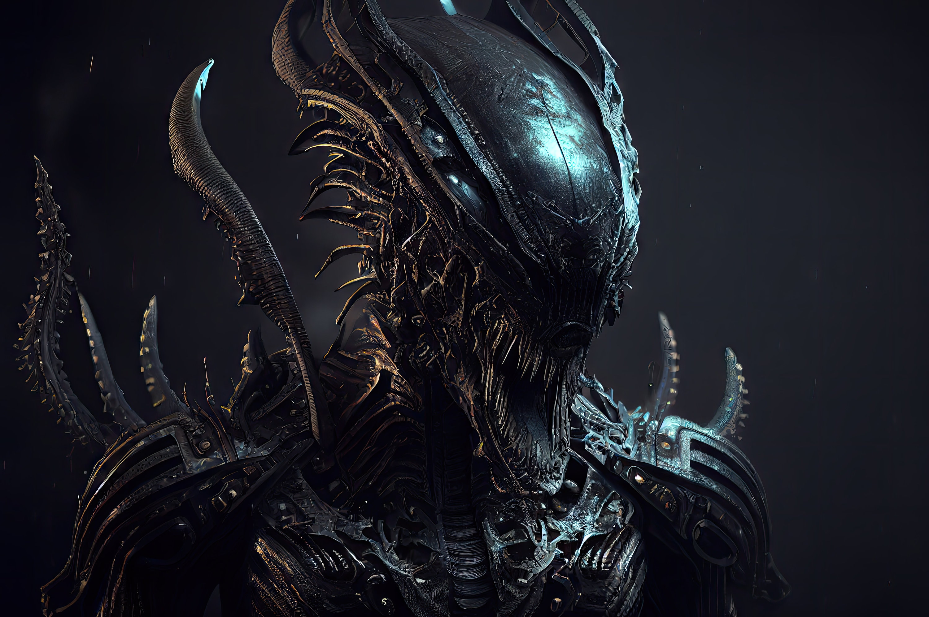 Printable Dark Space Alien - Digital Art Print, Wall Art, Square ...