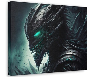 Sci-fi Alien Ice Lich Monster - Sci Fi Art, Alien Art, Creepy, Horror, Canvas Art, Wall Decor, Home Decor, Gothic Home Decor