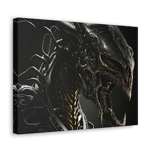 Sci-fi Alien Monster - Sci Fi Art, Alien Art, Creepy, Horror, Canvas Art, Wall Decor, Home Decor, Gothic Home Decor