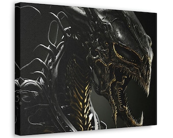 Sci-fi Alien Monster - Sci Fi Art, Alien Art, Creepy, Horror, Canvas Art, Wall Decor, Home Decor, Gothic Home Decor
