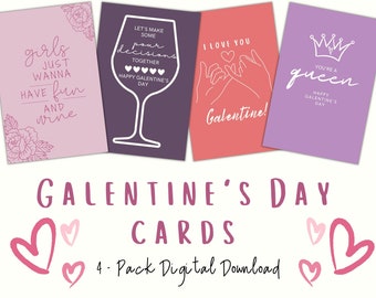 Karty na Dzień Galentynek, Karta Galentine, Prezent na Walentynki, Prezent dla Najlepszego Przyjaciela, Pobieranie Cyfrowe
