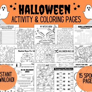 Halloween Activity Book, Halloween Activity BUNDLE, Halloween Activity Book Printable, Halloween Activity Book For Kids, Spooky Kids Pages