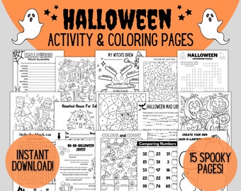 Książka z aktywnościami na Halloween, ZESTAW ZAJĘĆ NA Halloween, Książka z aktywnościami na Halloween do druku, Książka z aktywnościami na Halloween dla dzieci, Straszne strony dla dzieci