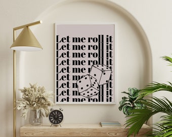 Let Me Roll It Dice Art Print, Retro Wall Decor, Modny Art Print, Cyfrowy Art Print, Duży Art Poster, Pobieralny Art Print