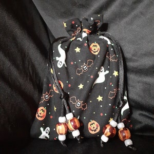 Halloween Ghost and Jack o Lantern Drawstring Tarot Card Bag