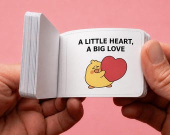 Printable Love Flipbook, Animated Heart Valentine Gift, DIY Anniversary Card, Instant Download
