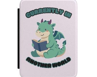 Lindo dragón lector actualmente en otro mundo Funda para Kindle / Linda funda para lector electrónico de fantasía