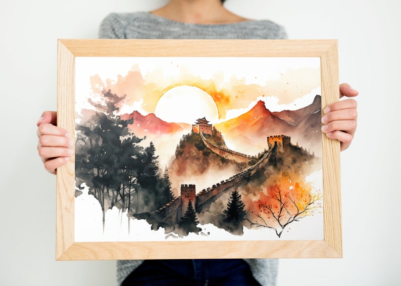 Great Wall of China Wall Art Instant Download Digital Art Etsy