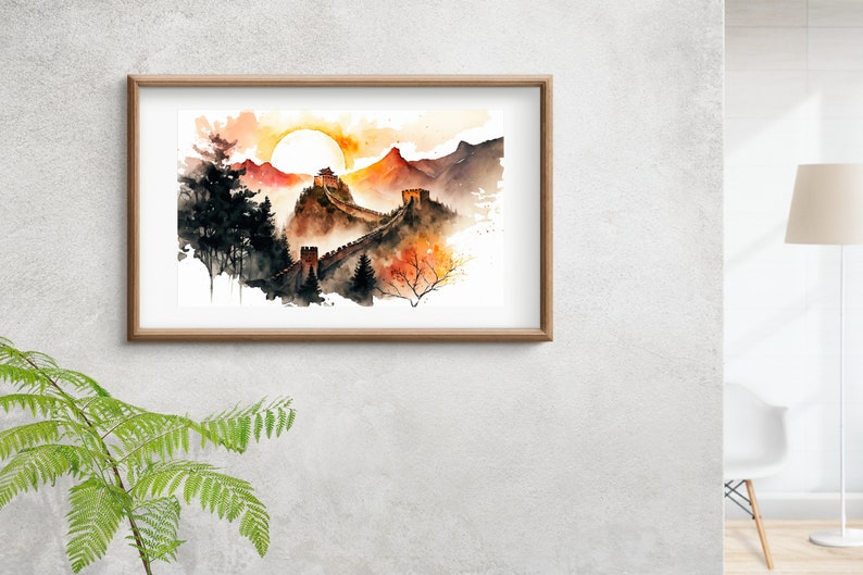 Great Wall of China Wall Art Instant Download Digital Art Etsy