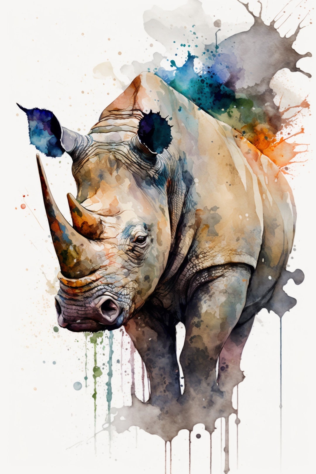 Watercolor Animal Digital Print Art Wildlife Wall Art Pet - Etsy