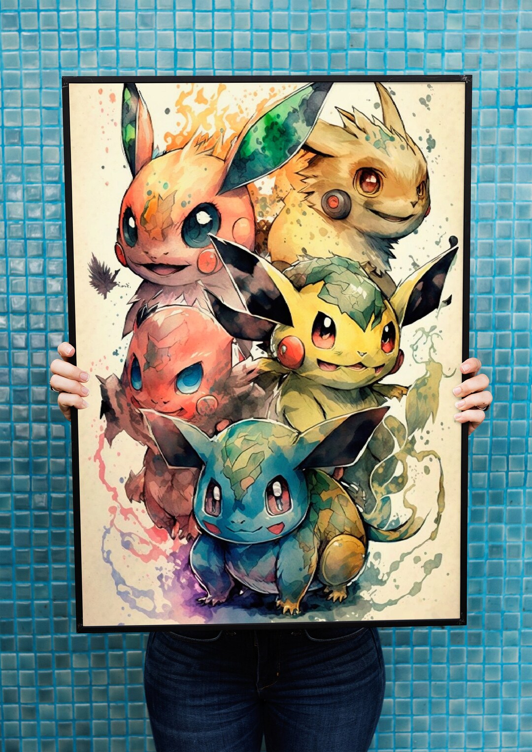 Pokemon Poster Download Pokemon Printable Pokemon Gild Gemalt - Etsy