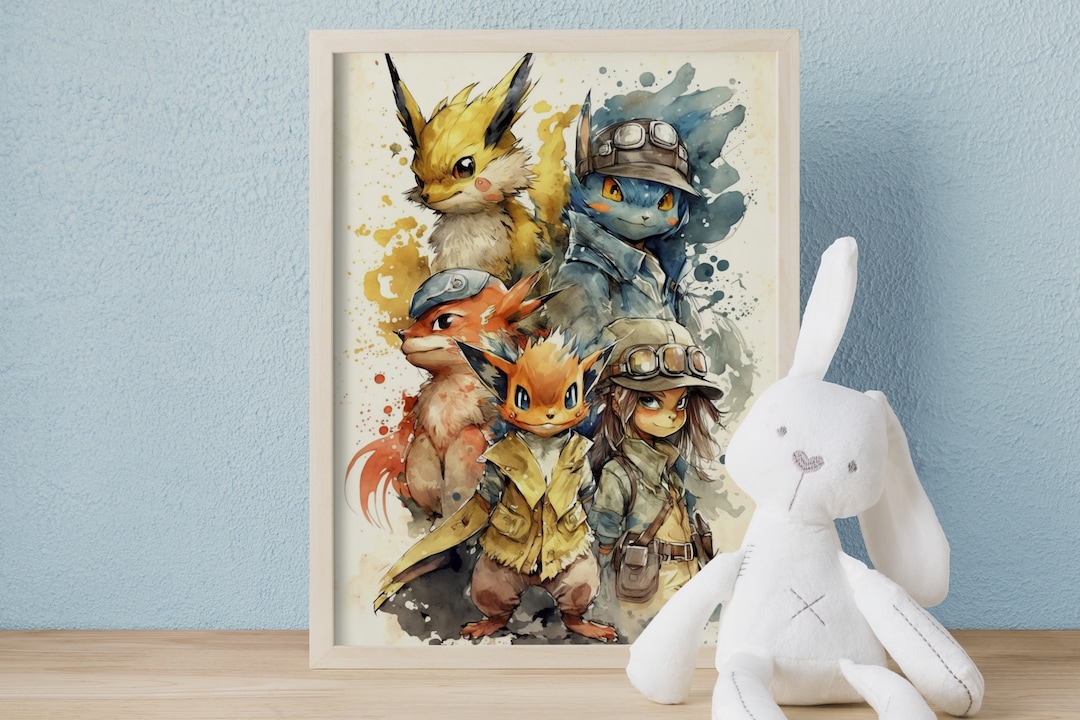 Pokemon Poster Download Pokemon Printable Pokemon Gild Gemalt - Etsy