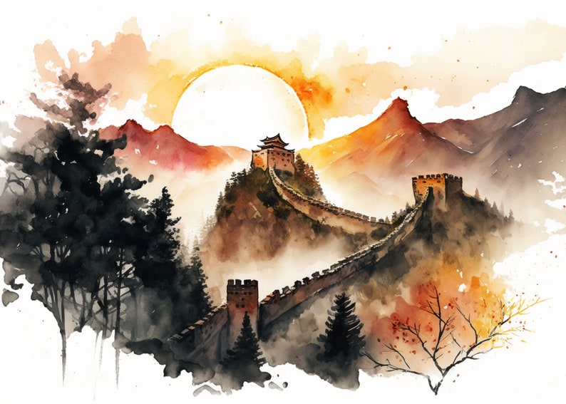 Great Wall of China Wall Art Instant Download Digital Art Etsy
