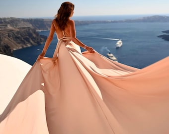Santorini Flying Dress - Flying Dress - Plus Size langes fließendes Kleid für Fotoshooting - Strand-Fotoshooting-Kleid - langes fliegendes Kleid für Fotos