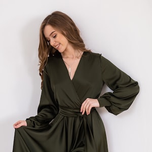 Wedding guest dress Formal dresses for women wedding guest Floor length dress Plus size dress Satin maxi dress Wedding dress guest
