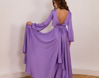 Long Sleeve Formal Maxi Dress Lilac Mother of the Bride Dress Satin Dresses for Women Wedding Guest Made-to-order Cocktail Dress Elegant - Etsy Long Sleeve Formal Maxi Dress Lilac Mother of the Bride Dress Satin Dresses for Women Wedding Guest Made-to-order Cocktail Dress Elegant - Etsy