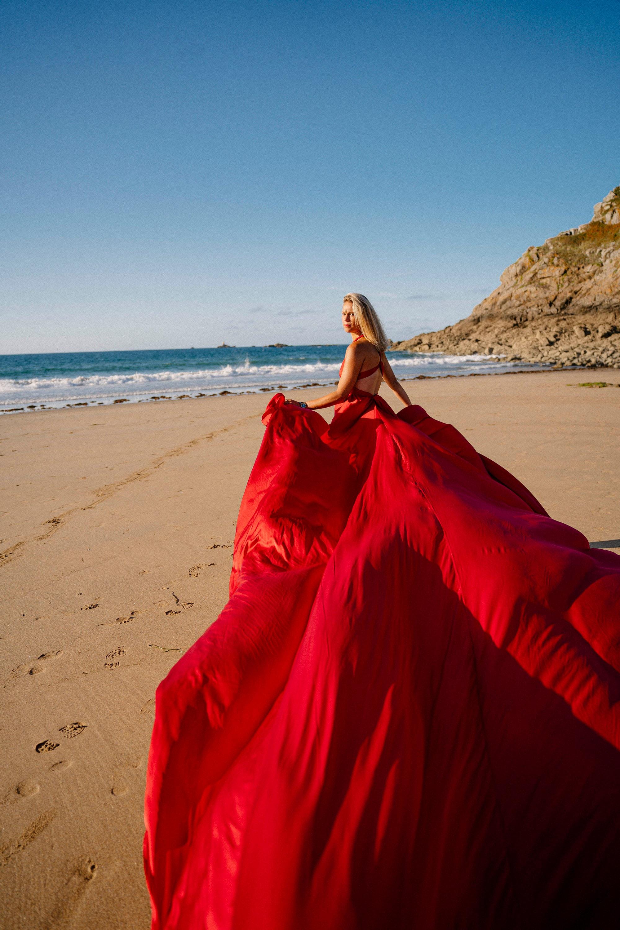 long flowy red dress for photoshoot Long Flying Dress for Photoshoot main image 0