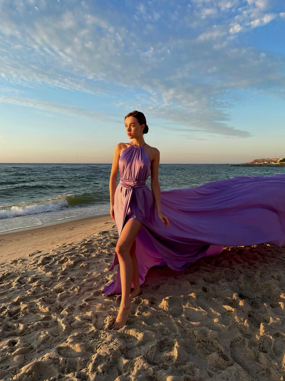 purple dress beach Women's Summer T Shirt Dress V Neck Lace Shoulder Loose Beach Mini Dre –  PinkQueenShop main image 0