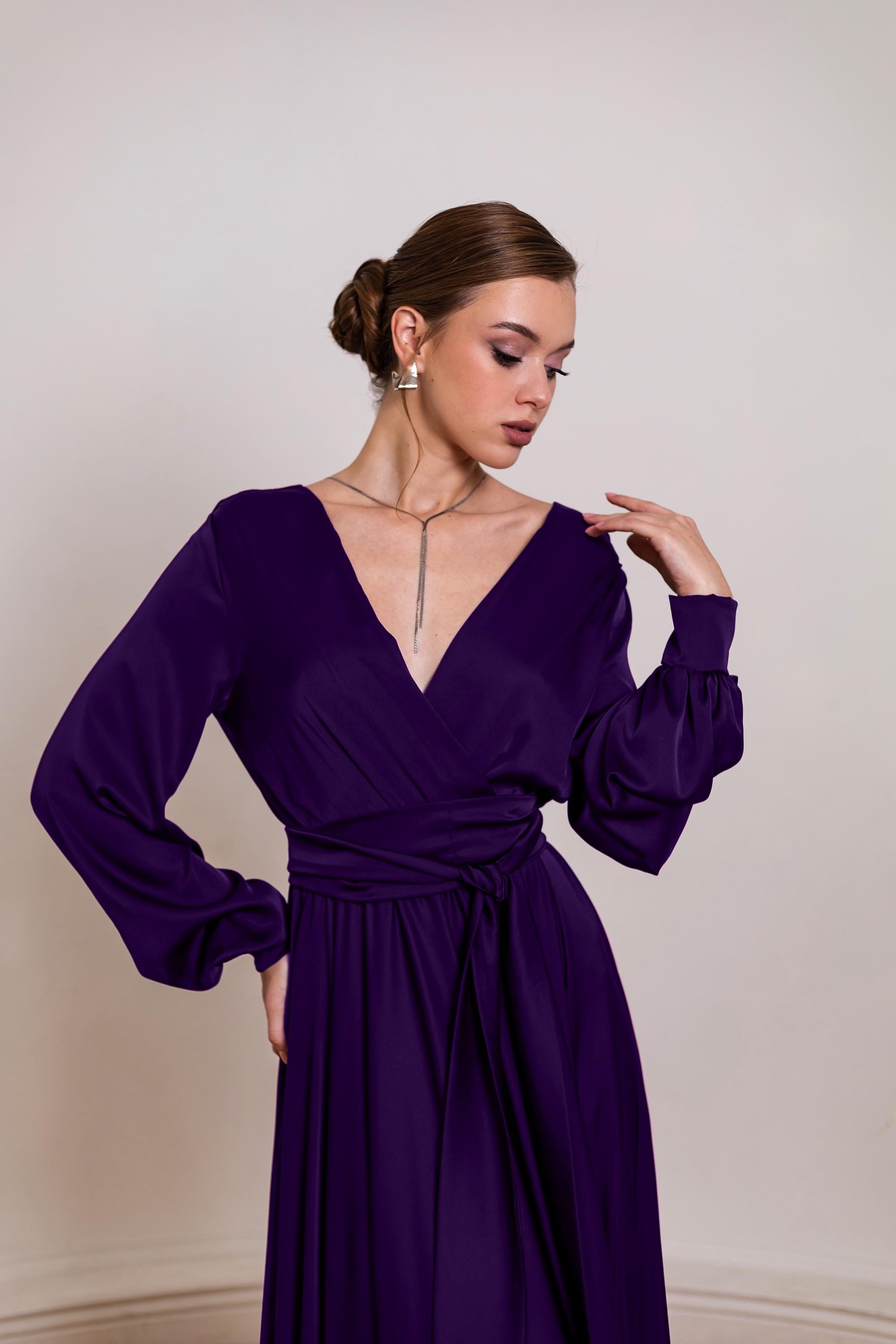 fitted lace wedding dress Purple Multi-style Mermaid Sexy Cheap Long Bridesmaid Dresses, BD3273 –  SposaBridal main image 1