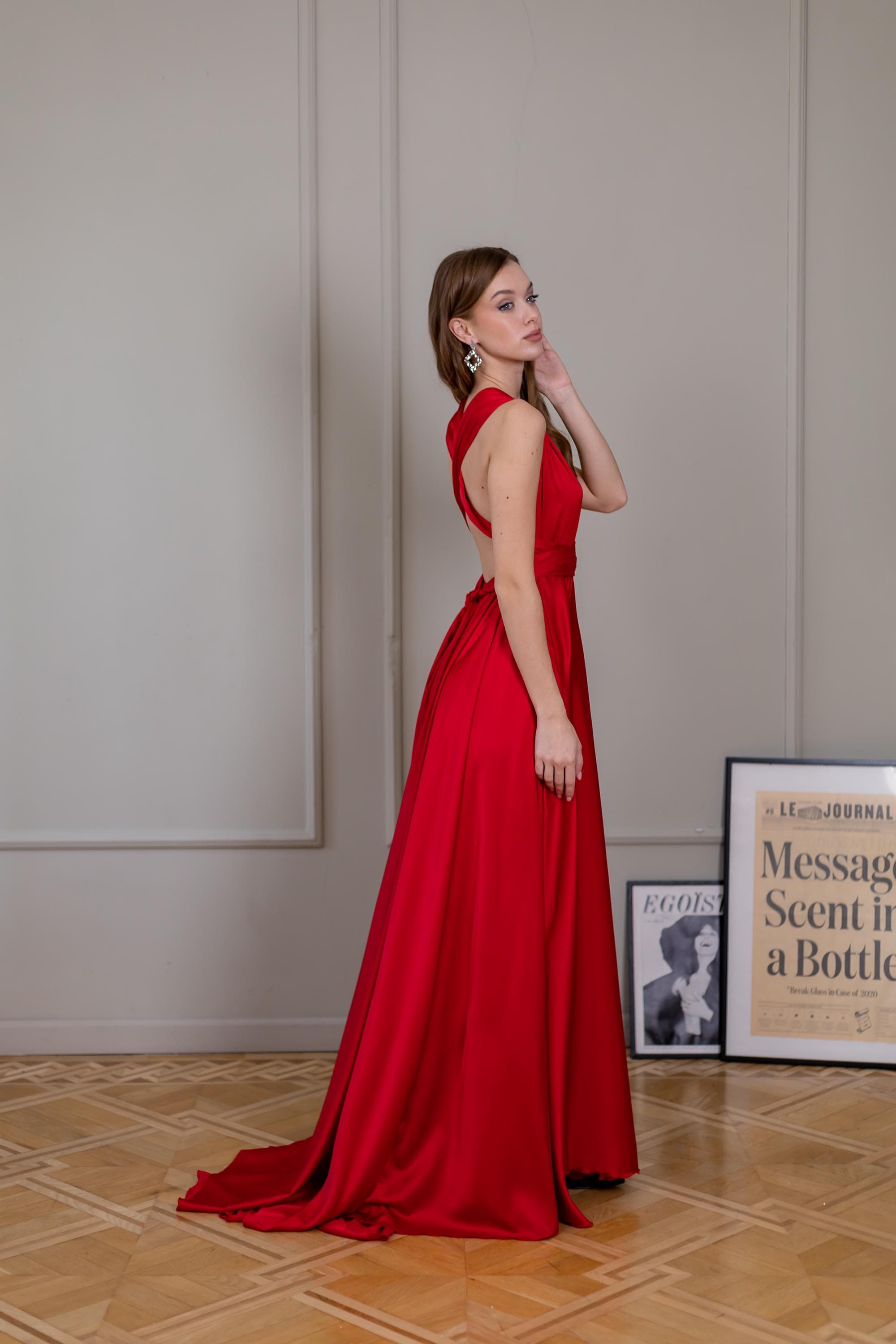 Red Maxi Dress Cocktail Dress Elegant Woman Dress For Wedding Guest Satin Bridesmaid Dress Formal Flared Maxi Dress Long Evening Dress Red Maxi Dress Cocktail Dress Elegant Woman Dress For Wedding Guest Satin Bridesmaid Dress Formal Flared Maxi Dress Long Evening Dress