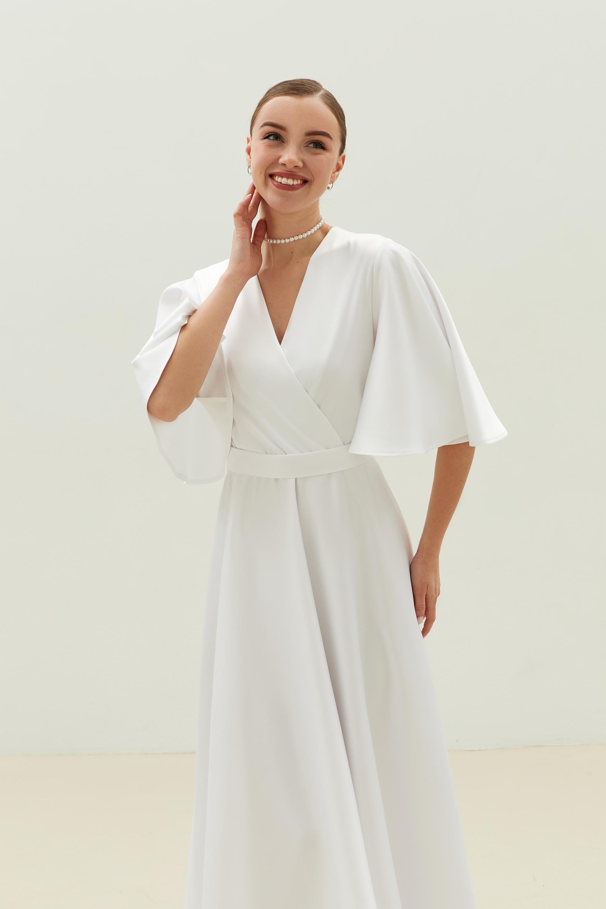 Long V-Neck Bridal Gown