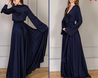 Mother of the bride dress Fall wedding guest dress Casual fall wedding dress Formal dresses for women wedding guest Maxi flared dress